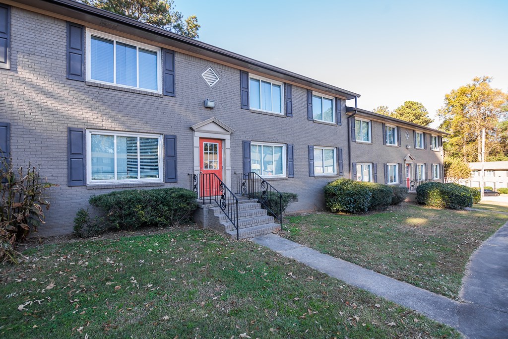 apartment building with a red door at Broadway at East Atlanta,Georgia